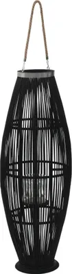 Image de Bougeoir suspendu Bambou Noir 95 cm