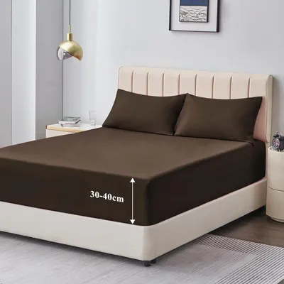 Produktbild von Bettlaken 180x200 cm für Boxspringbetten - Bettlaken Braun 180x200 aus hochwertiger Mikrofaser