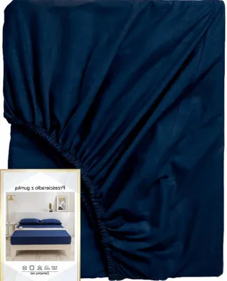 Produktbild von JadorDecor Spannbettlaken Baumwolle Premium 120x200 cm Dunkelblau