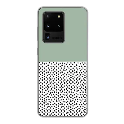 Produktbild von MuchoWow® Handyhülle Schutzhülle Hülle für Samsung Galaxy S20 Ultra Polka dots - Grün - Schwarz Silikon Softcase Handy Hülle - Karteninhaber