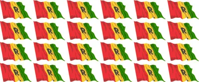 Produktbild von Mini Aufkleber Set - Pack wehend - 33x20mm - selbstklebender Sticker - Ruanda - Flagge / Banner / Standarte fürs Auto, Büro, zu Hause und die Schule - 24 Stück