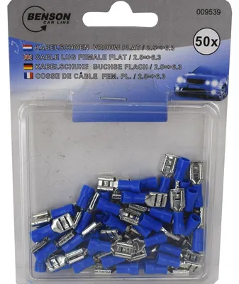 Produktbild von Kabelschuhe 50tlg. Buchse flach blau 2.5=>6.3 Steckverbinder teilisoliert