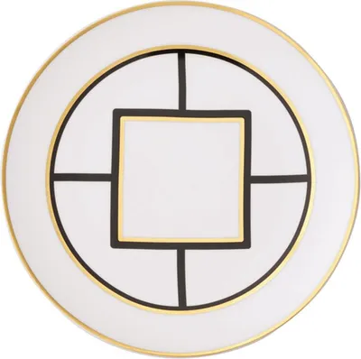 Obrázok produktu pre Villeroy & Boch MetroChic, Tanier na raňajky, Kolo, Porcelán, Čierna, Zlato, Biela, 21,9 cm, 20 mm