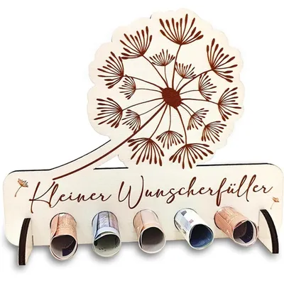 Produktbild von Geldgeschenk Holz Pusteblume Wunscherfüller für Geburtstag Jugendweihe Konfirmation