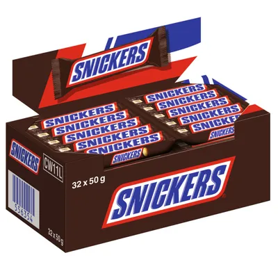 Image de Présentoir de comptoir Snickers avec 32 barres emballées individuellement 32x50g