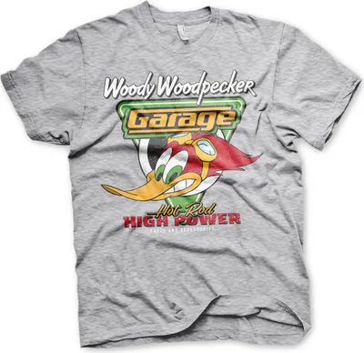 Produktbild von Woody Woodpecker Garage T-Shirt - Small - Heather-Grey