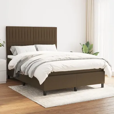 Produktbild von CLORIS Boxspringbett Polsterbett mit Matratze Dunkelbraun 140x200 cm Stoff, 71,42 kg