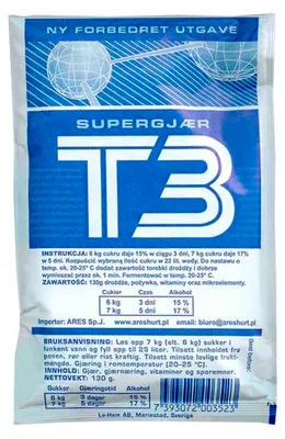 Produktbild von Turbohefe T3 130 g Destillationshefe Gärhefe bis 17 Prozent schnelle Fermentation 25 L Ansatz