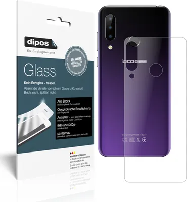 Produktbild von 1x Schutzfolie für Doogee N20 Rückseite matt - Anti-Shock 9H Folie dipos Glass Kunststoffglas