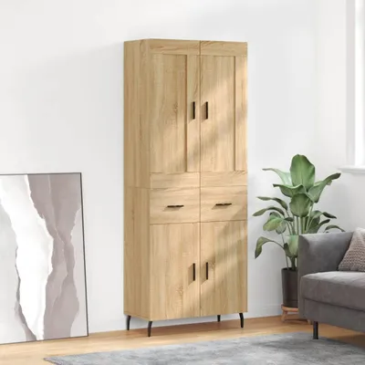 Image de vidaXL Highboard chêne Sonoma 69,5x34x180 cm Matériau dérivé du bois