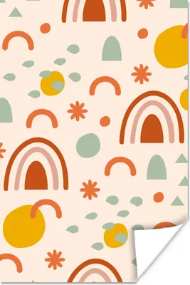 Produktbild von MuchoWow® Poster Regenbogen - Muster - Sommer 120x180 cm - Kunstposter