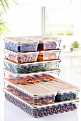 Produktbild von Hermia Concept, MDFRSB-1-9, Aufbewahrungsbox-Set (9-teilig), Creme, 100 % KUNSTSTOFF, 28,5 x 22,5 x 4,8 cm