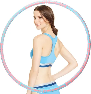 Produktbild von Hula Hoop für Erwachsene zur Gewichtsabnahme und Massage, 6 Teiliger Abnehmbarer Hoola Hoop Reifen für Fitness/Training/Zuhause/BüRo/Bauchformung, Mehrfarbig