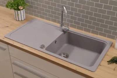 Produktbild von Küchenspüle Einbauspüle Spülbecken Granitspüle 100 x 50 Grau Respekta Austin