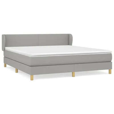 Produktbild von Boxspringbett mit Matratze Hellgrau 180x200 cm Stoff