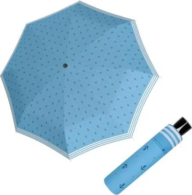 Obrázek produktu pro Doppler Fiber Mini Sailor - dámský skládací deštník, modrá, geometrický / abstraktní