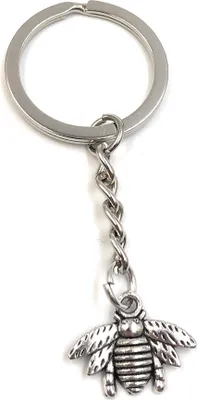 Produktbild von Onwomania Schlüsselanhänger Nervende Fliege Biene silber Metall Anhänger Charm
