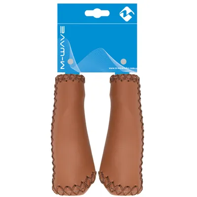 Zdjęcie produktu dla Ergonomiczne uchwyty 125 mm z imitacji skóry, brązowe w zestawie