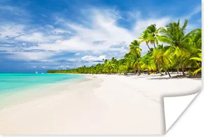 Produktbild von MuchoWow® Poster Strand - Meer - Palmen 180x120 cm - Fotoplakat