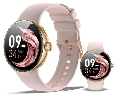 Produktbild von XINJI N2 Smartwatch Gold mit AMOLED Touchdisplay Schlafmonitor und 128 MB Musik, Bluetooth 5.2 Fitnessuhr mit 3ATM und Drehknopf