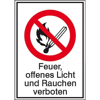 Obrázek produktu pro SafetyMarking® Verbotsschild - Feuer, offenes Licht und Rauchen verboten