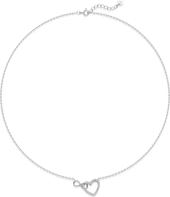 Produktbild von MATERIA Damen Collier Herz Unendliche Liebe - Zirkonia Halskette Silber 925 verstellbar 41-44cm mit Box KA-261