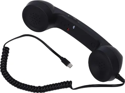 Obrázek produktu pro Retro telefonní sluchátko typu C Kabelové telefonní sluchátko Ruční přijímač s mikrofonem a reproduktorem pro konferenční hovory Černá