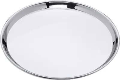 Produktbild von 1x Tablett, rund aus Edelstahl 18/10, Serviertablett,