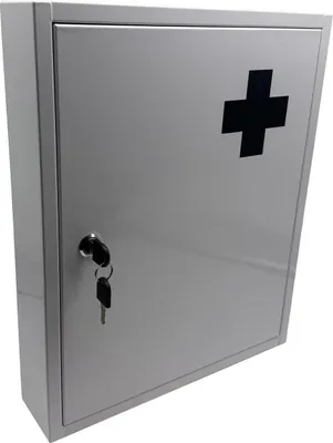 Image de Armoire médicale verrouillable - Blanche, 5 compartiments