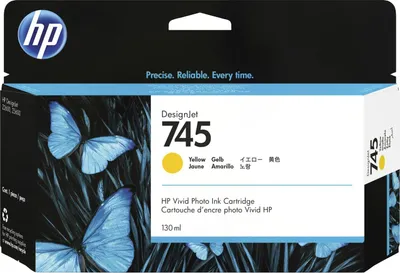 Image de HP 745 130-ml DesignJet Yellow Ink Cartridge cartouche d'encre 1 pièce(s) Original Rendement standard