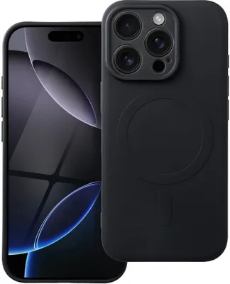 Zdjęcie produktu dla Etui pasujące do iPhone'a 16 PRO – silikonowe etui Mag Cover kompatybilne z MagSafe, kolor czarny