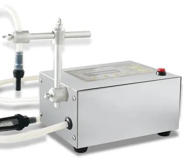 Immagine prodotto di Riempitrice per liquidi - Riempitrice per bottiglie - Volume regolabile da 5 a 3500 ml - Acciaio inossidabile - Acqua/Succo/Profumo/Cosmetici/Latte - Per bottiglie piccole - Argento