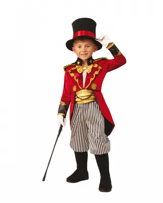 Produktbild von Edler Zirkusdirektor als Kinderkostüm mit Hut für Halloween und Karneval Größe: XL
