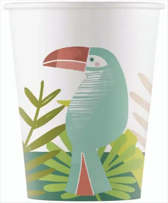 Image de Gobelets en carton Toucan 200 ml, lot de 8