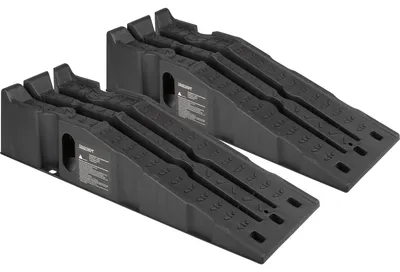 Auffahrrampen für Ölwechsel, Kunststoff, schwarz, 2er-Set