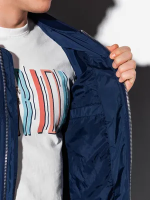 Zdjęcie produktu dla Ombre Clothing Męska przejściowa kurtka bomber Higgs navy M
