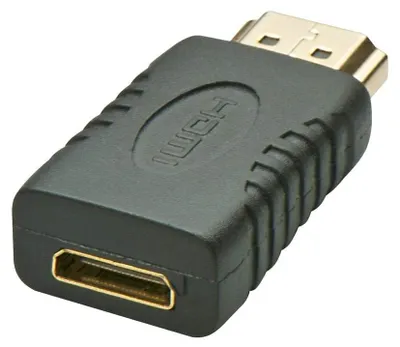 Produktbild von Mini-HDMI-Adapter, Buchse auf HDMI, Stecker, mit vergoldeten Kontakten