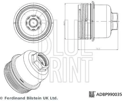 Produktbild von BLUE PRINT Deckel Ölfiltergehäuse ADBP990035 für BMW X1 (F48) 76,5mm 69,0mm