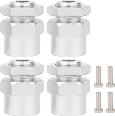 Obrázok produktu pre adaptér na prestavbu šesťhranu kolesa 12 mm na 17 mm, príslušenstvo, vhodný pre RC pásové vozidlá 1/10, 15 mm, strieborný