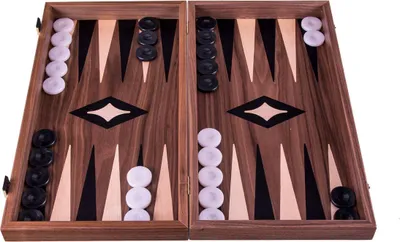 Obrázek produktu pro Sada Manopoulos 3 v 1, 38 × 20 cm, ořech a dub, šachy + backgammon + dáma, král 7,7 cm