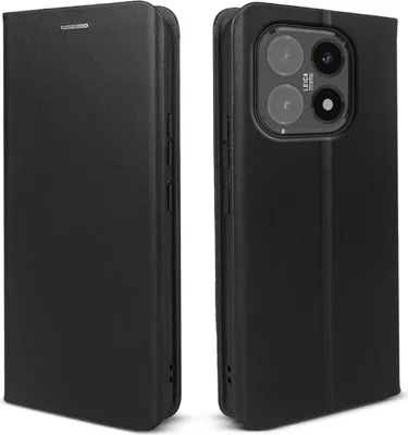 Produktbild von Handyhülle für Xiaomi 15T Echtleder Flip Cover Hülle Case Kartenfach RFID Schutz Farbe: Schwarz