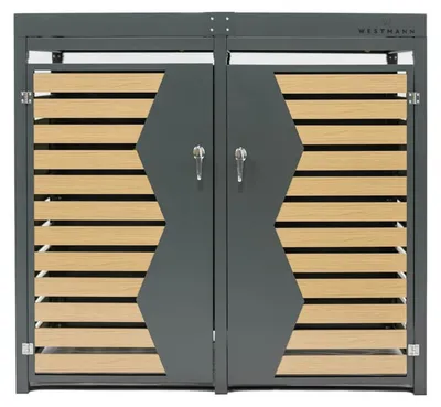Obrázek produktu pro Ocelový box na odpadky Westmann pro 2 odpadkové koše 240 l antracit 84x134x125 cm