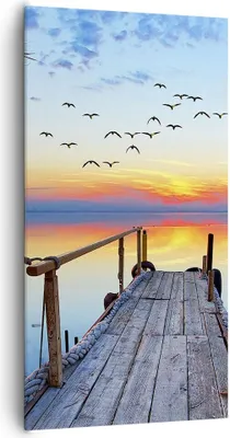 Produktbild von Bild auf Leinwand - Leinwandbild - Brücke See - 65x120cm - Wand Bild - Wanddeko - Wandbilder - Leinwanddruck - Bilder - Kunstdruck - Wanddekoration - Leinwand bilder - Wandkunst - PA65x120-3818