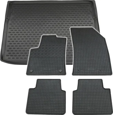 Produktbild von Gummi Kofferraumwanne + Fußmatten Set für Opel Crossland, Bj. 3/2017-
