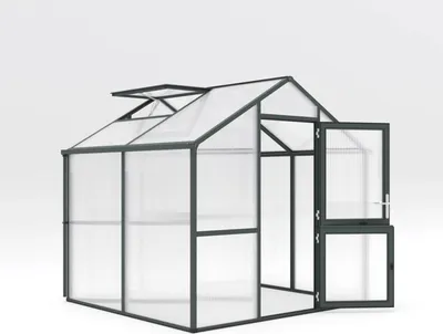 Produktbild von KGT Gewächshaus "Iris II" tannengrün 5,1 m² 16 mm HKP