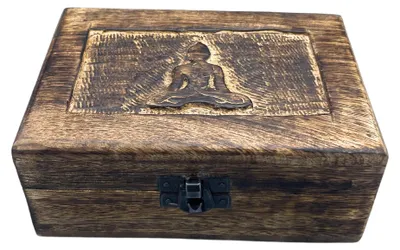 Produktbild von Kleine Holzkiste für Erinnerungen, 15x10x6 cm - Buddha