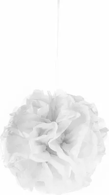 Produktbild von Pompom-Hängedeko Dekoball weiss 25cm - Einheitsgröße