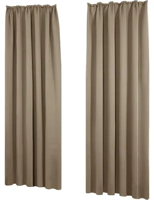 Produktbild von Thermogardine Kälteschutz Verdunklungsvorhänge mit Kräuselband 290x140 cm Taupe 2er Set