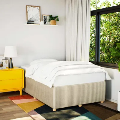 Produktbild von vidaXL Bettgestell ohne Matratze Creme 120x200 cm Stoff