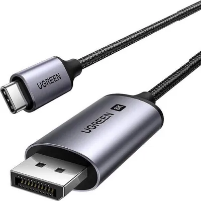 Image de Câble Ugreen CM556 avec connecteurs USB-C et DisplayPort 8K longueur 2m - gris